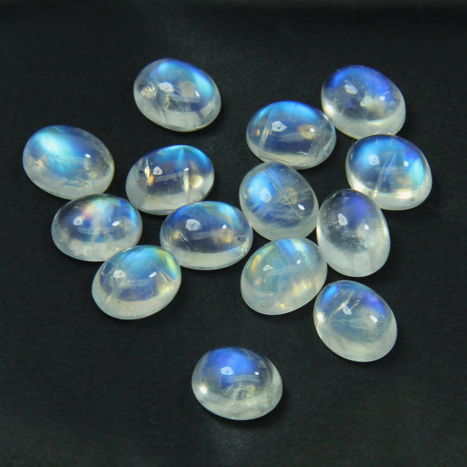 Rainbow Moonstone 9x7 MM Oval Calibrated Cabochon