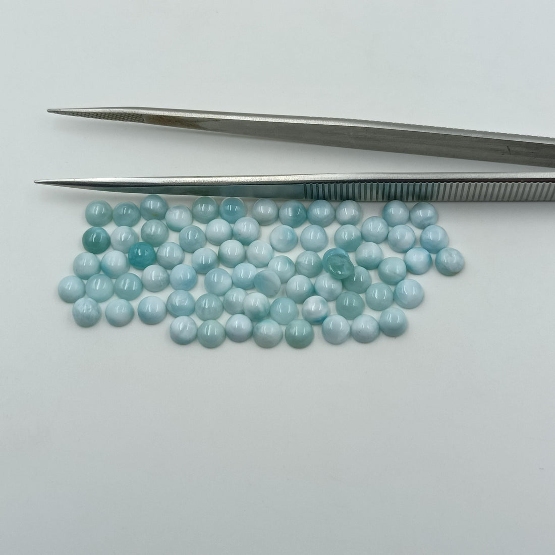 Larimar 5mm Round cabochon Natural Dominican Republic Gemstone Flatback Beads