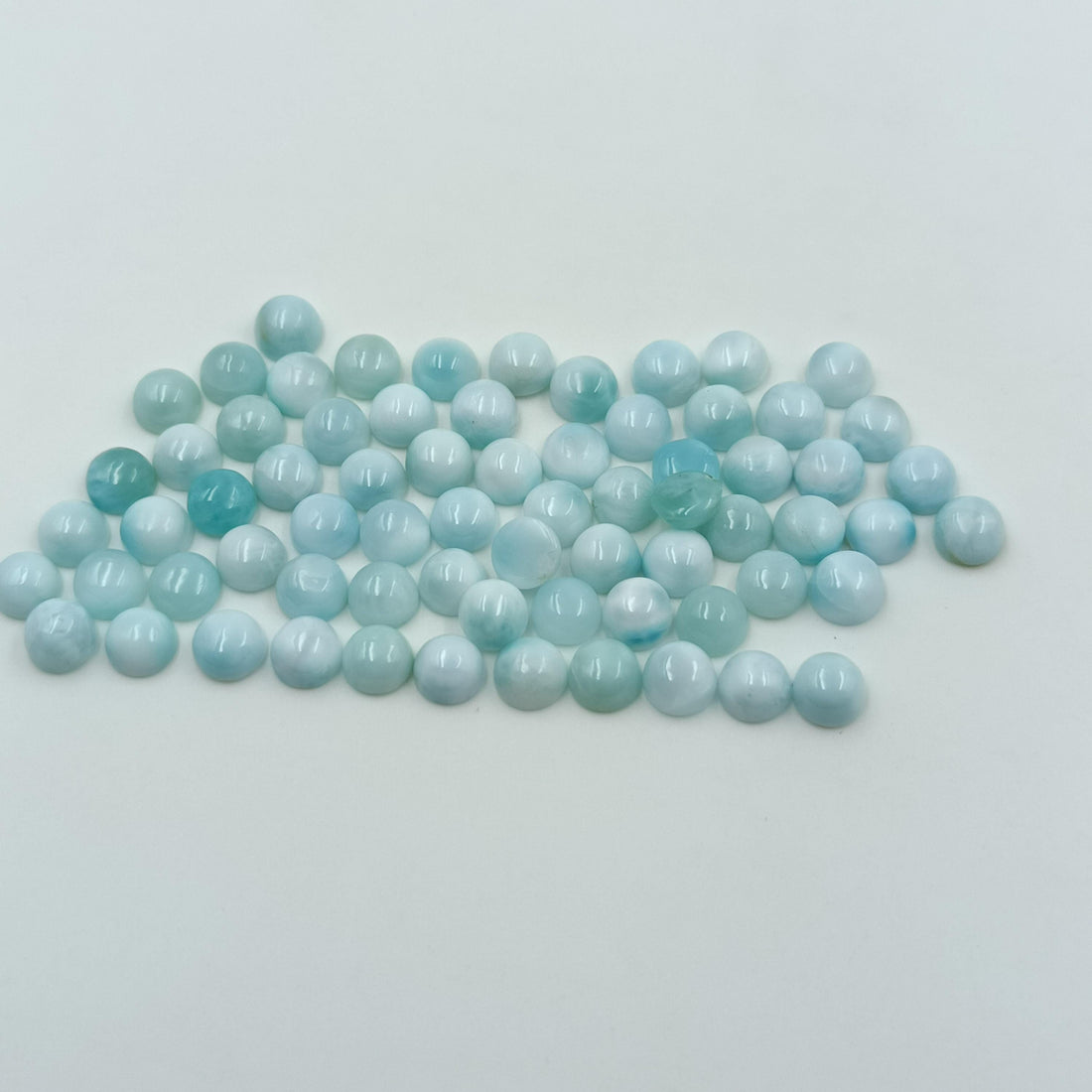 Larimar 5mm Round cabochon Natural Dominican Republic Gemstone Flatback Beads