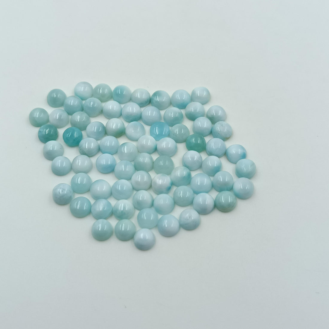 Larimar 5mm Round cabochon Natural Dominican Republic Gemstone Flatback Beads