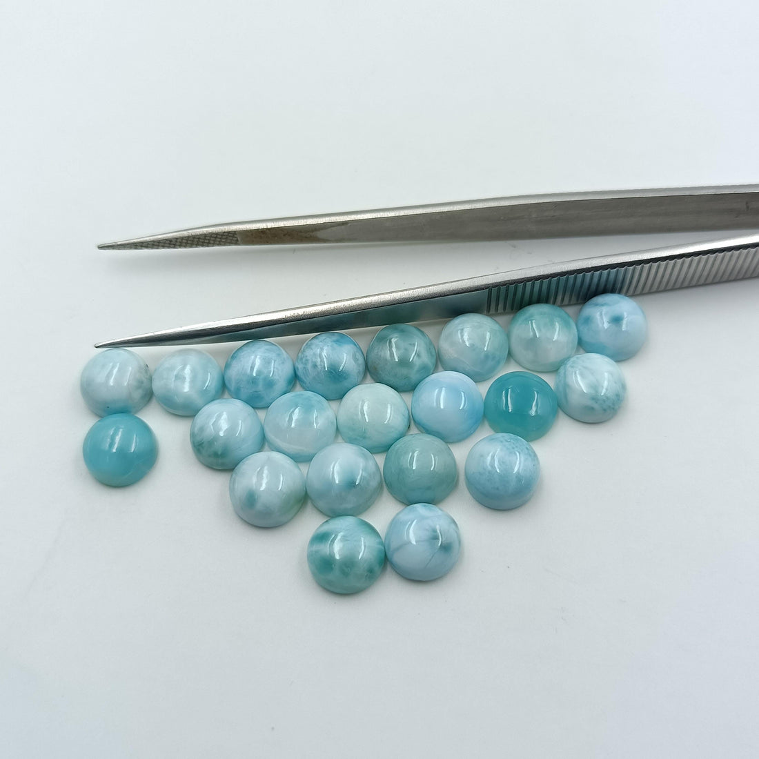 Larimar 9 mm Round cabochon Natural Dominican Republic Gemstone Flatback Beads