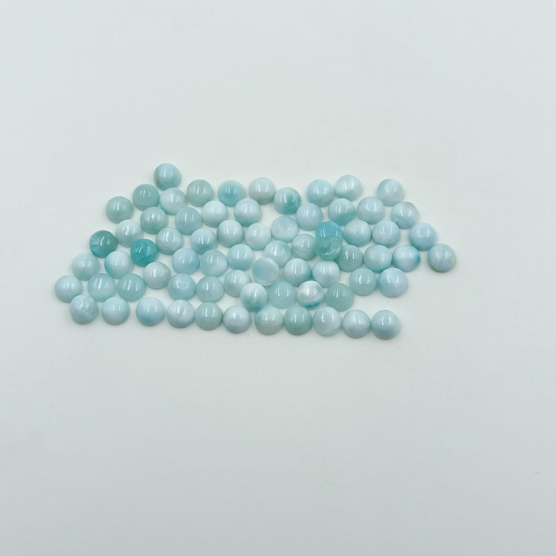 Larimar 5mm Round cabochon Natural Dominican Republic Gemstone Flatback Beads
