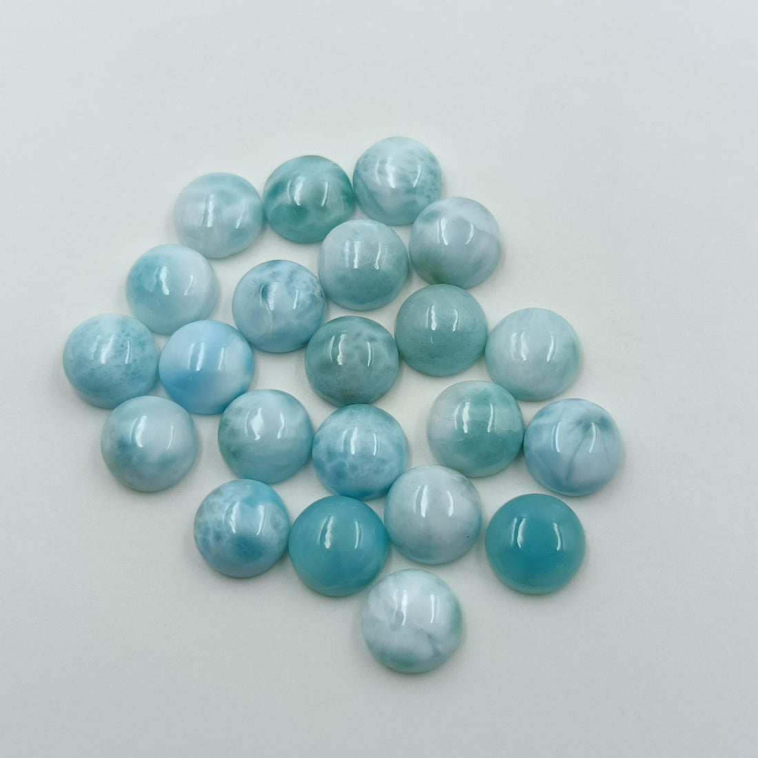 Larimar 9 mm Round cabochon Natural Dominican Republic Gemstone Flatback Beads