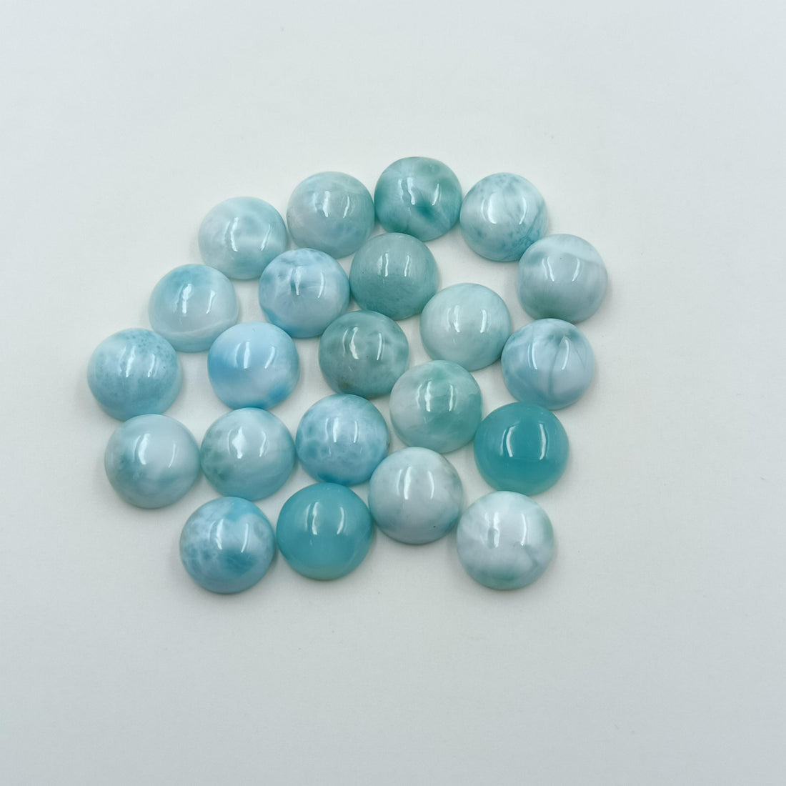Larimar 9 mm Round cabochon Natural Dominican Republic Gemstone Flatback Beads